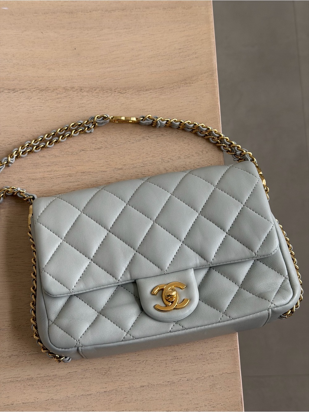 CHANEL Seasonal CC You Flap in Grey Lambskin and GHW